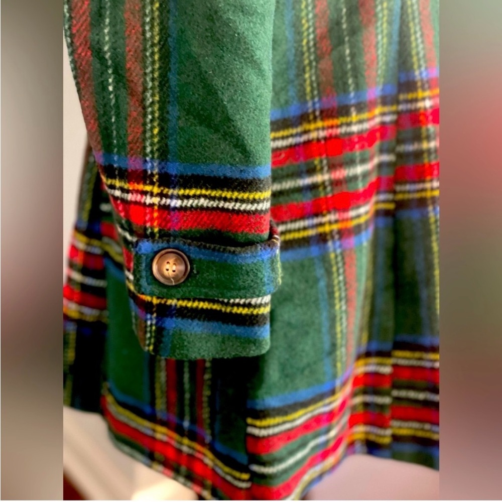 Brand new with tag Allegra K Green and Red Plaid tartan Pea Coat - Picture 9 of 11